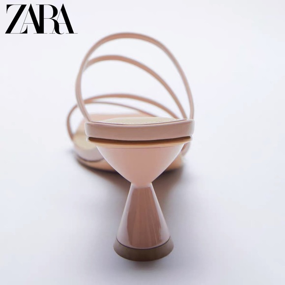 Zara Heeled Leather Square Toe Sandals - Picture 4 of 9